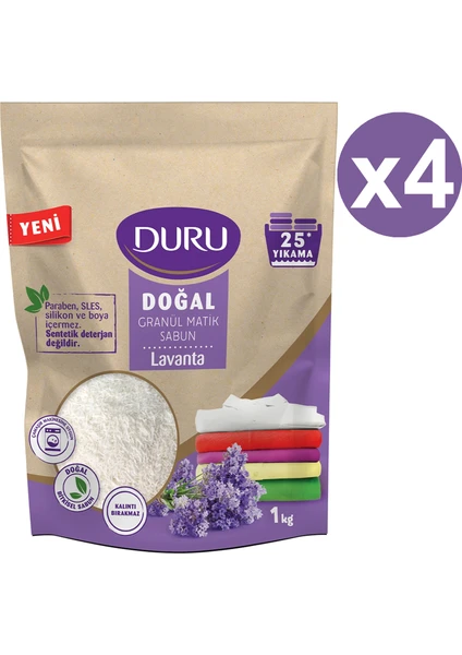 Doğal Granül Matik Sabun Lavanta 1 kg x 4'lü