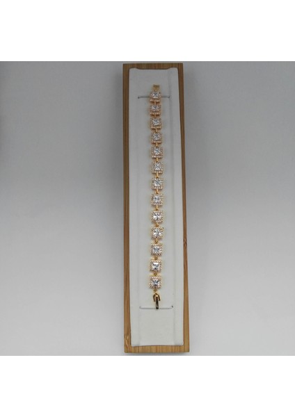 Zirkon Taşlı Suyolu Bileklik - Gold