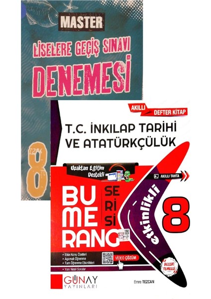 Gün&Ay Yayınları Bumerang Serisi 8. Sınıf Inkılap Tarihi Okyanus Denemeli