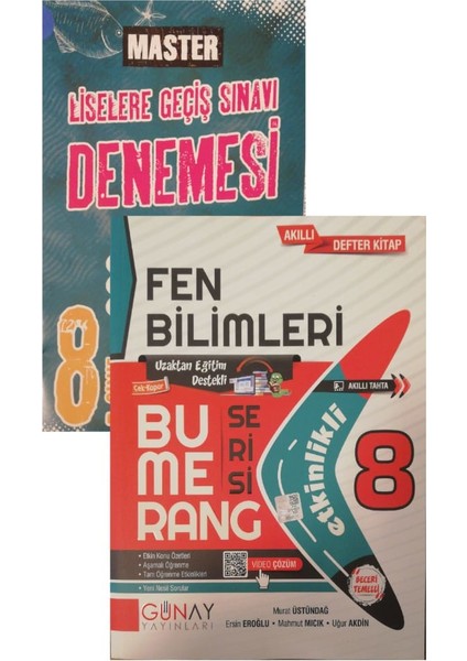Gün&Ay Yayınları Bumerang Serisi 8. Sınıf Fen Bilimleri Okyanus Denemeli