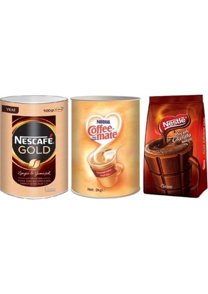 Gold 900 gr +Nestle Coffee Mate 2 kg +Nestle Sıcak Çikolata 1 kg