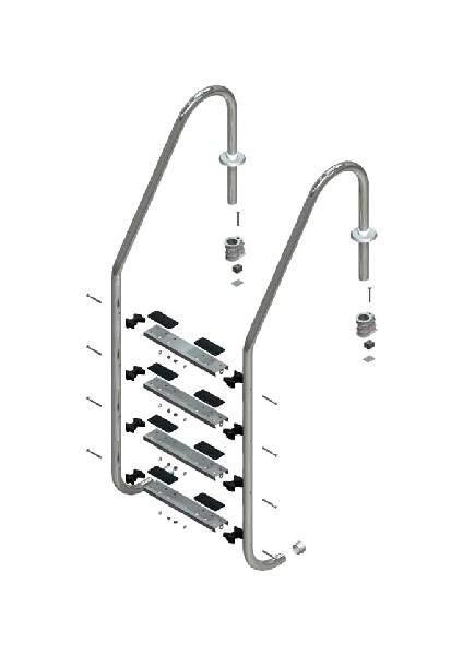 Havuz Merdiveni 4 Basamak Standart Model 304