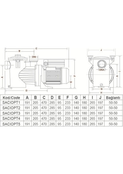 Havuz Pompası 1 Hp 220 Volt