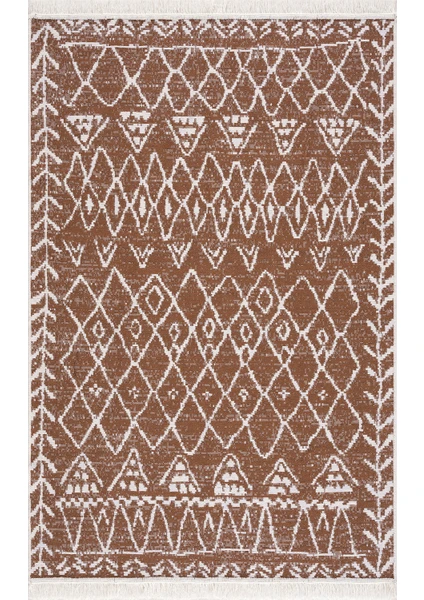 Caretta Home Siyah Beyaz Ponponlu Mistik Desenli Dokuma Kilim 60 x 90 cm