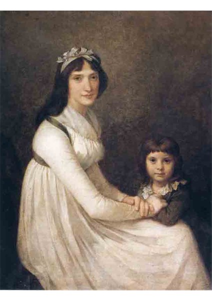 Portrait De Femme Avec Son Enfant Kanvas Tablo