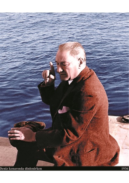 Atatürk Deniz Kıyısında Kanvas Tablo