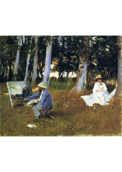 Claude Monet Painting By The Edge Of A Wood Kanvas Tablo