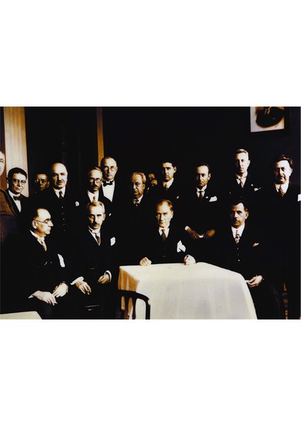 Atatürk İsmet İnönü ve Kurmaylarıyla Kanvas Tablo