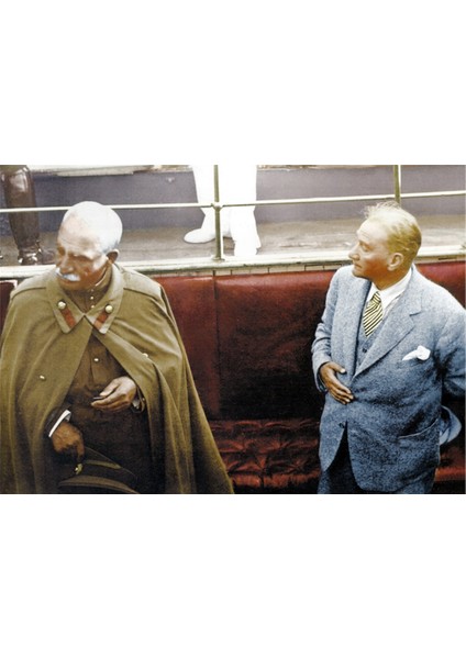Atatürk ve İran Şahı Kanvas Tablo