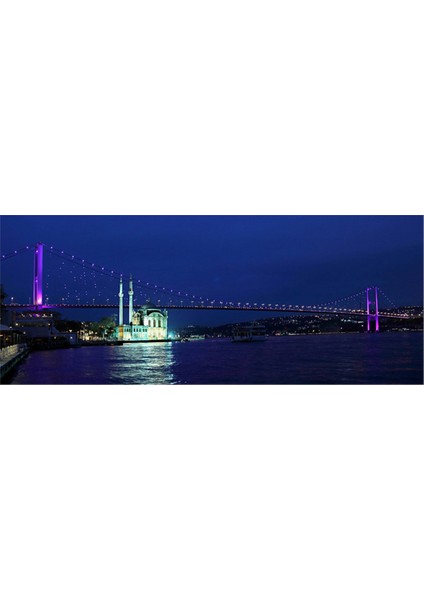 Gece Ortaköy Camii ve Köprü Kanvas Tablo