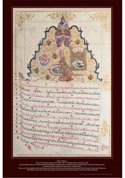 Osmanlı Padişah Fermanı Kanvas Tablo