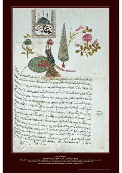 Osmanlı Padişah Fermanı Kanvas Tablo