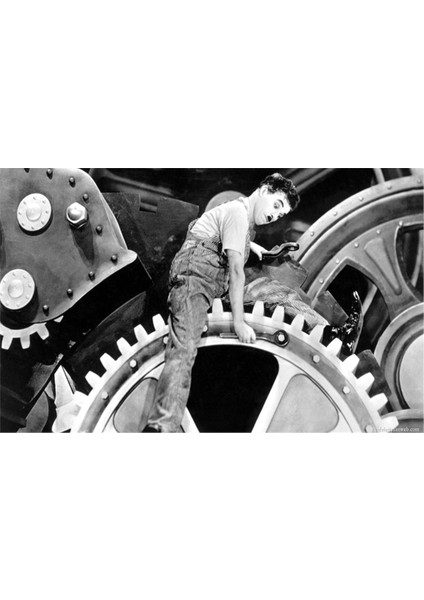 Charlie Chaplin Siyah Beyaz Kanvas Tablo