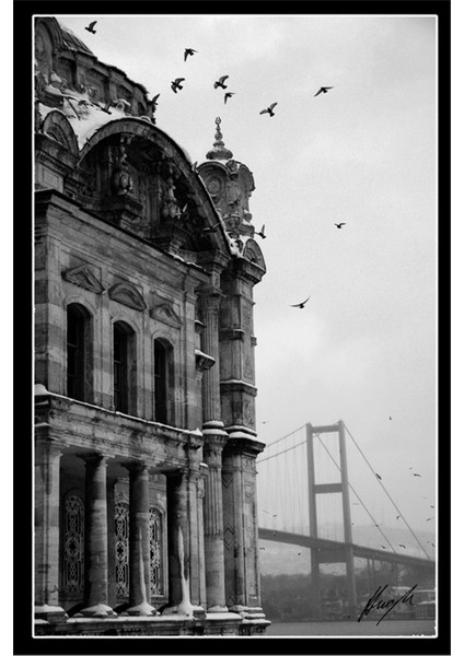 Ortaköy Camii Siyah Beyaz Kanvas Tablo