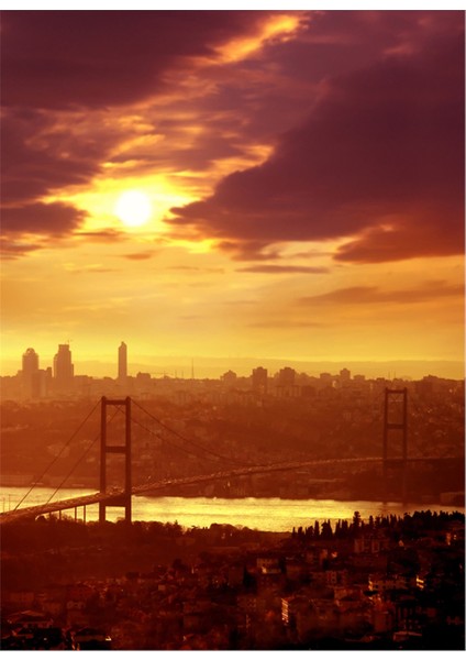 Gün Batımı Boğaz Köprüsü Kanvas Tablo