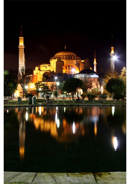 Gece Ayasofya Camii Kanvas Tablo