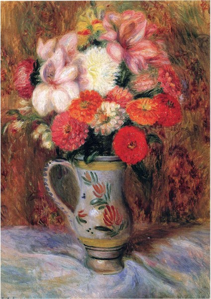 Flowers İn A Quimper Pitcher Kanvas Tablo