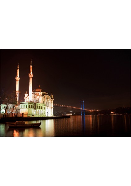 Gece Ortaköy Camii Kanvas Tablo