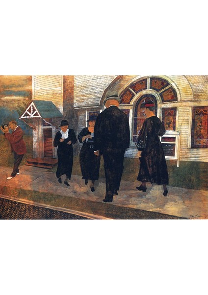 Self Portrait Among Churchgoers Kanvas Tablo