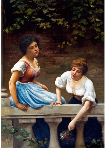 Düşüncelere Dalan Kızlar Kanvas Tablo