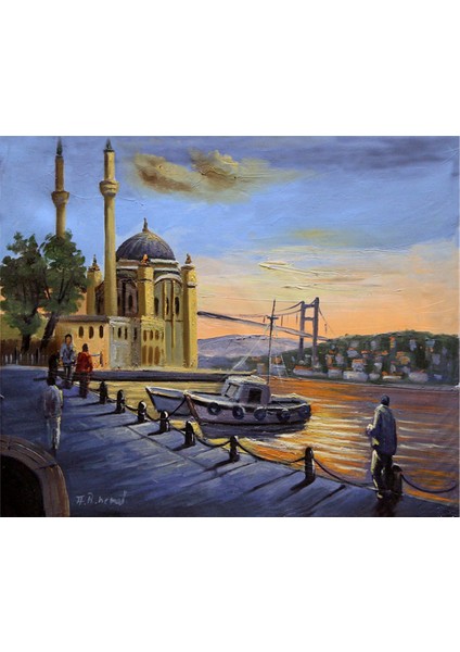 İstanbul Ortaköy Manzaralı Kanvas Tablo