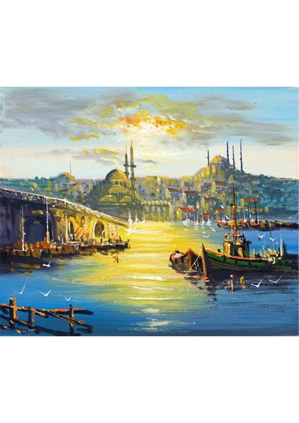 İstanbul Haliç Köprüsü ve Camii Kanvas Tablo