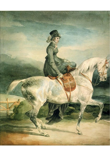 Suluboya Beyaz At Kanvas Tablo