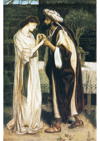 Suluboya Kadın ve Erkek Ayakta Kanvas Tablo