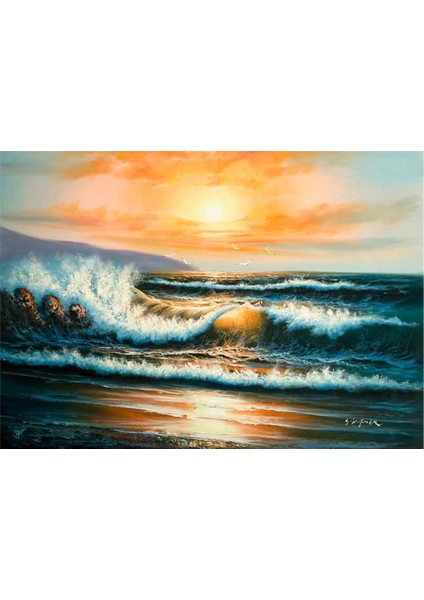 Dalgalı Deniz Manzara Kanvas Tablo