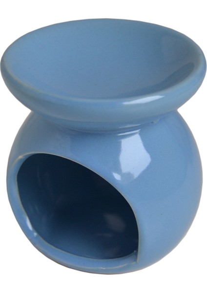 Lotus Çiçeği Desenli Seramik Buhurdanlık Tütsülük Mumluk Mavi modelleri