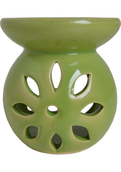 Lotus Çiçeği Desenli Seramik Buhurdanlık Tütsülük Mumluk Yeşil fiyatları