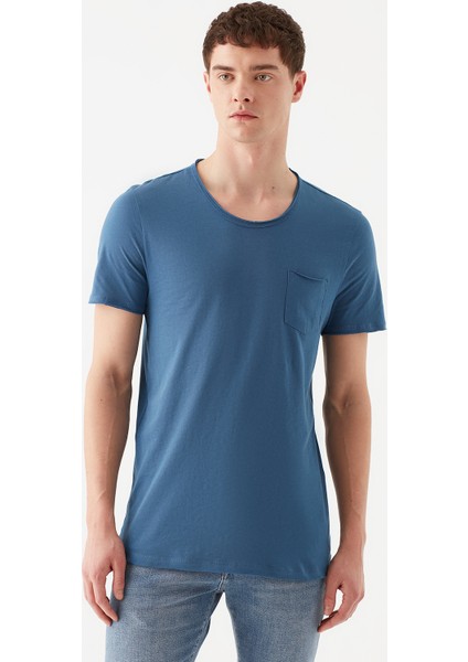 Erkek Mavi Basic Tişört 062772-33419 modelleri