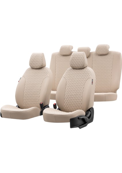 Daf 105 2014-Sonrası 1+1 (2 Kişi) Özel Üretim Koltuk Kılıfı Amsterdam Design Deri Bej
