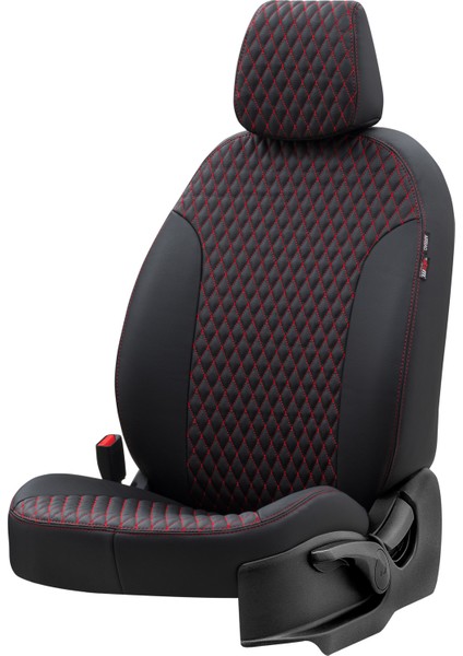 Nissan Qashqai+2 (7 Kişi) 2007-2014 Özel Üretim Koltuk Kılıfı Amsterdam Design Deri Siyah - Kırmızı fiyatları