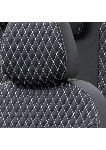 Peugeot 207 2006-2012 Özel Üretim Koltuk Kılıfı Amsterdam Design Deri Siyah - Beyaz indirimleri