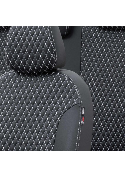Peugeot 5008 2017-Sonrası 5 Kişi Özel Üretim Koltuk Kılıfı Amsterdam Design Deri Siyah - Beyaz modelleri