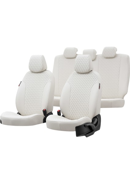 Renault Scenic 2010-2016 Özel Üretim Koltuk Kılıfı Amsterdam Design Deri Fildişi