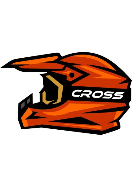 Cross Motorcu Kask Sticker - 14080