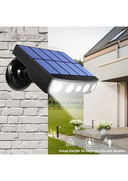 Solar LED Güneş Enerjili Bahçe Duvar Lambası 2li Paket