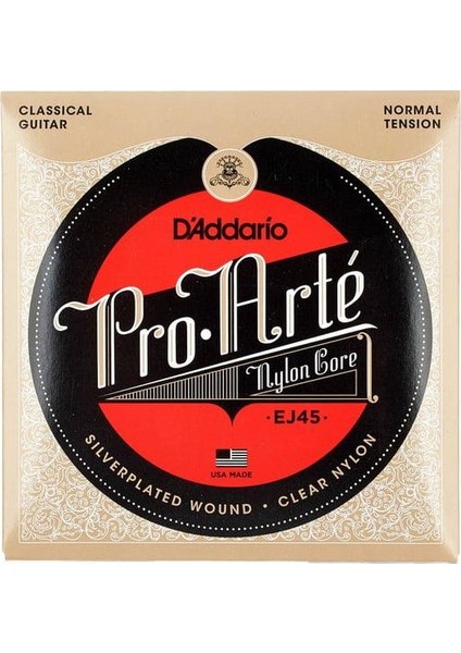 Daddarıo EJ45 Klasik Gitar Teli, Pro-Arte Normal Tansiyon