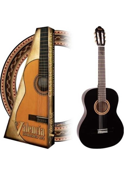 VC103-BK 3/4 Siyah Klasik Gitar (Kılıf+Pena )