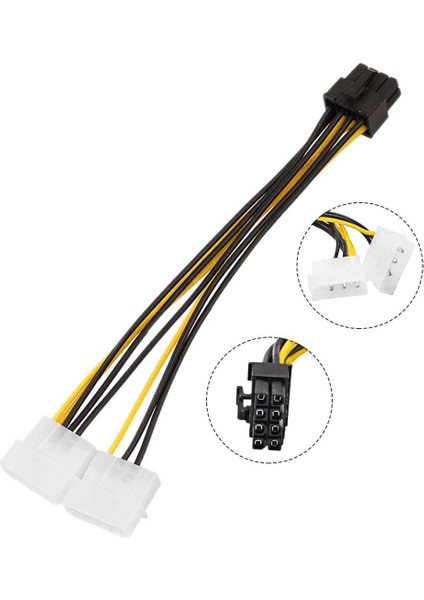 AoGo PCIE 8 Pin Molex Güç Kablosu