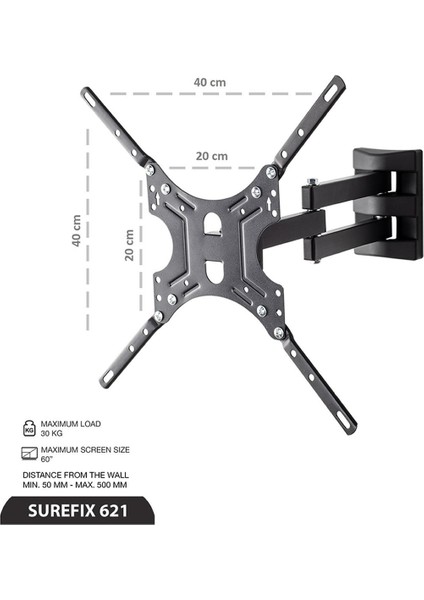 Surefıx 621 60" Hareketli Tv Askı Aparatı