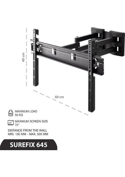 Surefıx 645 72" Hareketli Tv Askı Aparatı