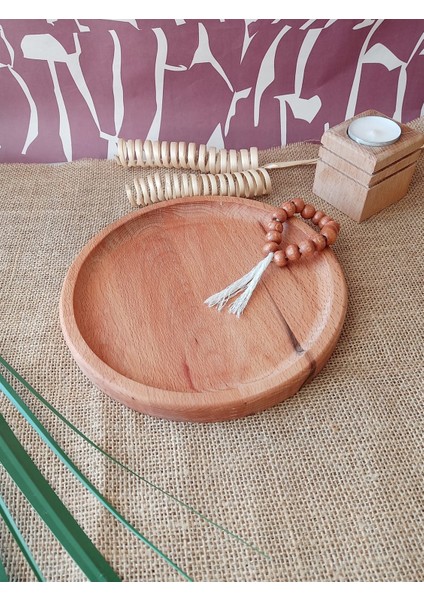 Yuvarlak Ahşap Tabak 3'lü Set