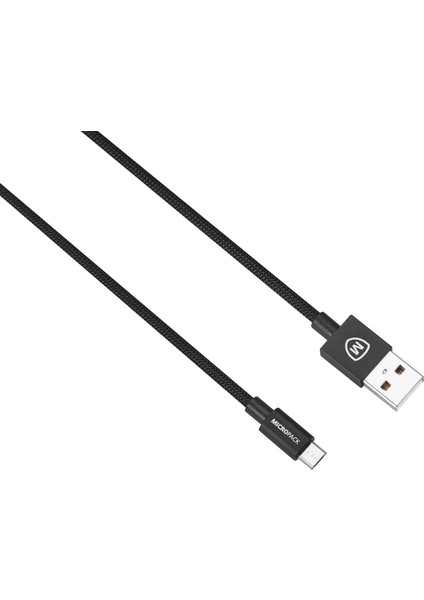 MİCROPACK Samsung Micro USB Hızlı Şarj ve Veri Transfer Kablosu Siyah 100cm MC-310