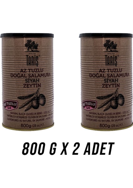 Gemlik Salamura Az Tuzlı Siyah Zeytin 800 G x 2 Adet