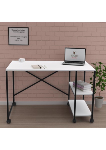 Kenzlife ofis masası miyako 075x110x60 byzsyh tekerlekli