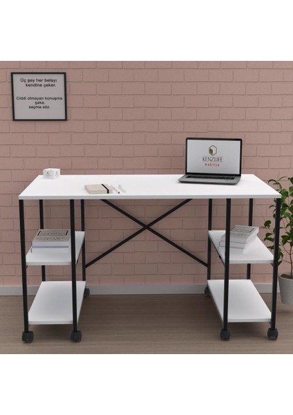 Kenzlife ofis masası sumiko 075x150x60 byzsyh tekerlekli