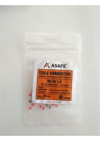 Isı Büzüşmeli, Kendinden Lehimli, Izole Konnektör 1mm (20LI)